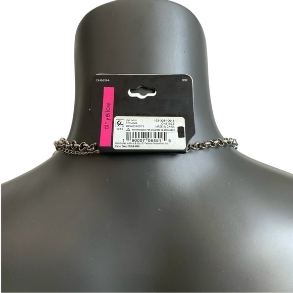 NWT Costume Jewelry Set MIXIT Chunky Yellow Silver Necklace & Earrings Set - Picture 6 of 6